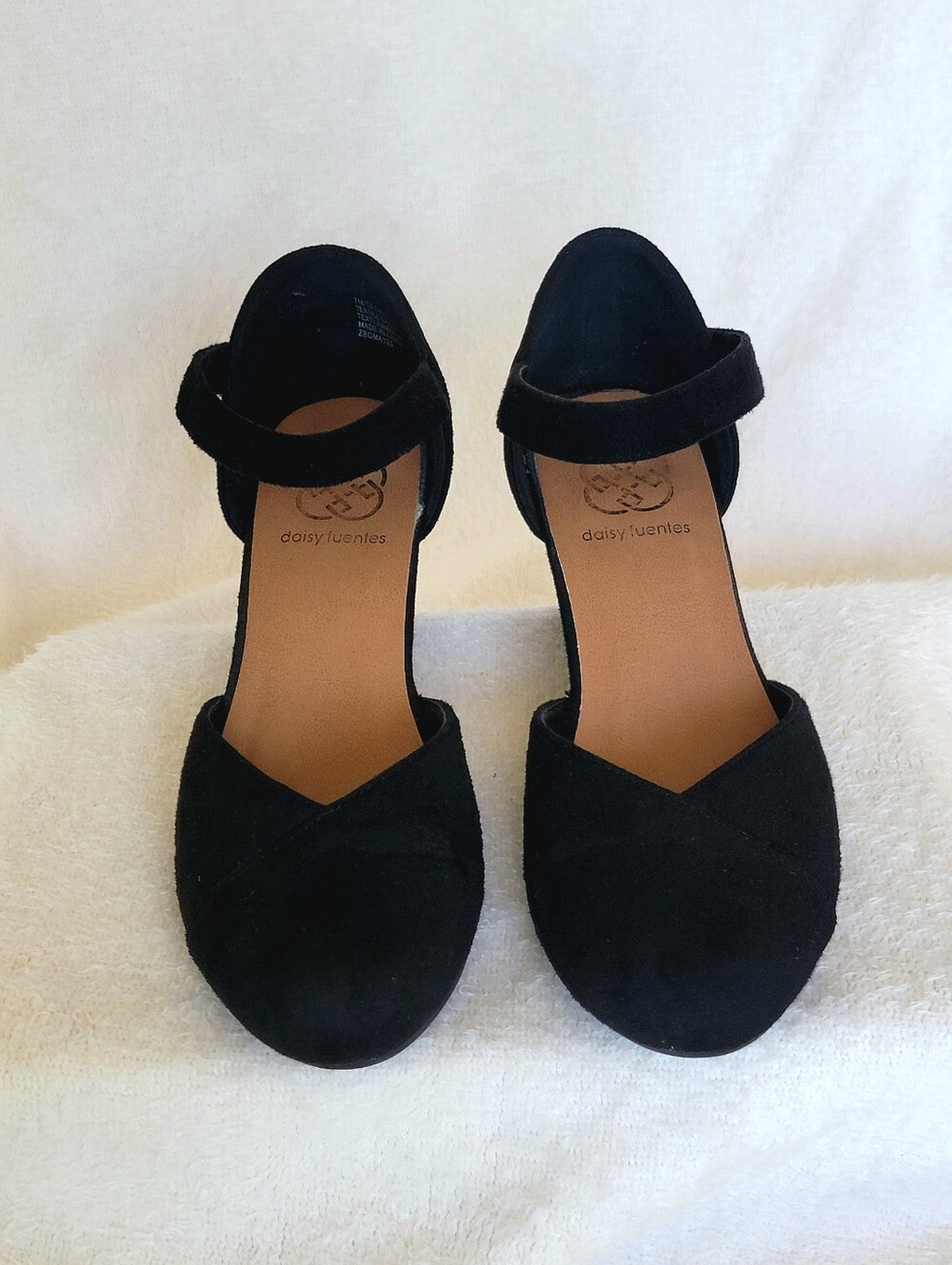 Daisy Fuentes Terrace Black Suede Wedge Shoes | Size 7